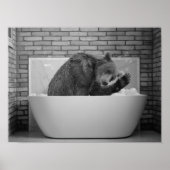 Beer in bad met Bathtub Bubble Poster (Voorkant)