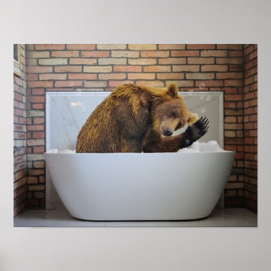 Beer in bad met Bathtub Bubble Poster (Voorkant)