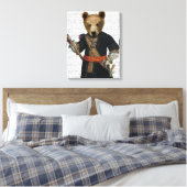 Beer in Blauwe Robes Canvas Afdruk (Insitu (Slaapkamer))