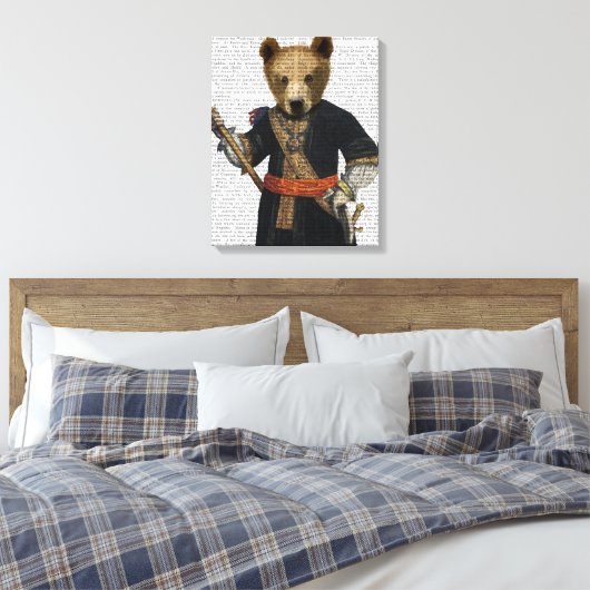 Beer in Blauwe Robes Canvas Afdruk (Insitu (Slaapkamer))