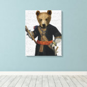 Beer in Blauwe Robes Canvas Afdruk (Insitu (Houten vloer))