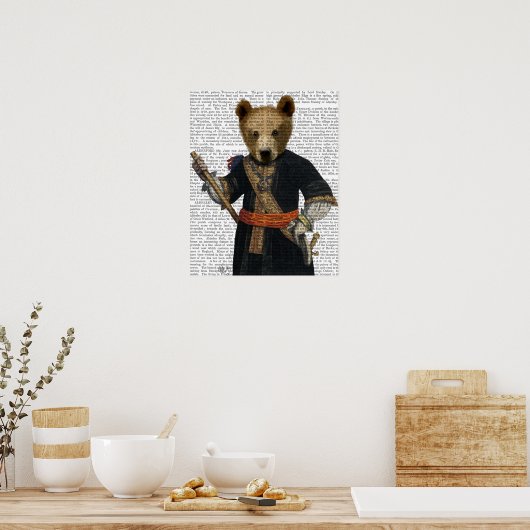 Beer in Blauwe Robes Poster (Keuken)