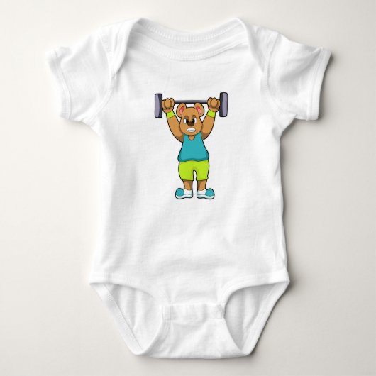 Beer in Bodybuilding met Barbell Romper (Voorkant)