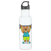 Beer in Bodybuilding met Barbell Waterfles (Voorkant)