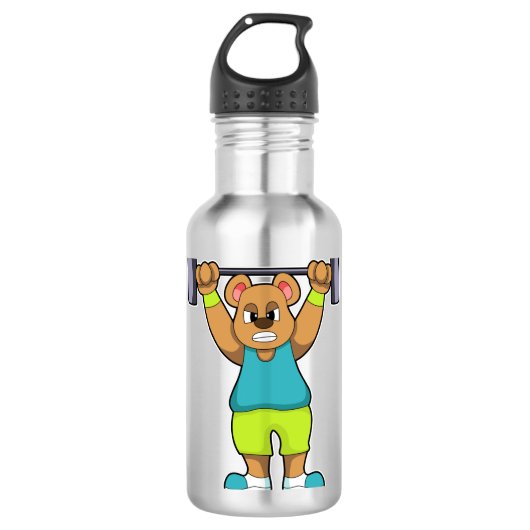Beer in Bodybuilding met Barbell Waterfles (Voorkant)