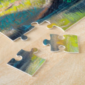 Beer in bosweide pastel krijttekening legpuzzel (Zijkant)