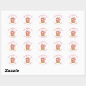 Beer in Cupcake Aangepaste Kinder Valentijnsdag Ronde Sticker (Vel)
