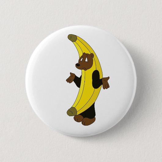 Beer in de bananensoort ronde button 5,7 cm (Voorkant)