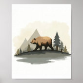 Beer in de bergen poster (Voorkant)