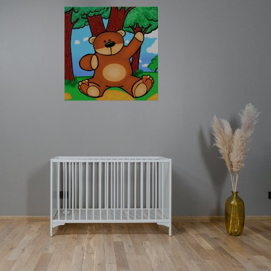 Beer in de grasland - Bear in grassland Perfect Poster