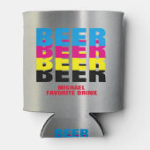 BEER in de kleuren CMYK, zijn favoriete drink Blikjeskoeler (Voorkant)