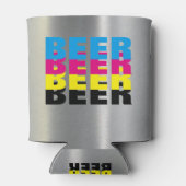 BEER in de kleuren CMYK, zijn favoriete drink Blikjeskoeler (Achterkant)