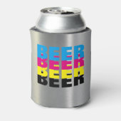 BEER in de kleuren CMYK, zijn favoriete drink Blikjeskoeler (Blikje Achterkant)