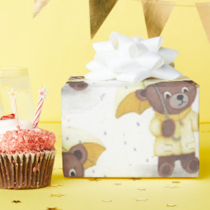 Beer in de regen cadeaupapier