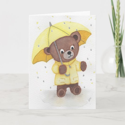 Beer in de regen kaart (Voorkant)