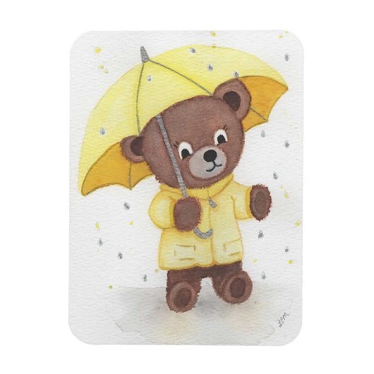 Beer in de regen magneet (Verticaal)