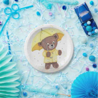 Beer in de regen papieren bordje