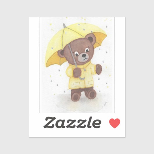 Beer in de regen sticker (Vel)