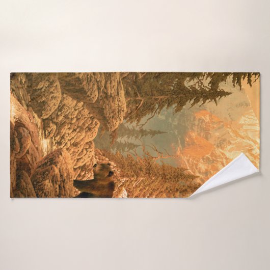 Beer in de Rocky Mountainsbeer, bruin, dierlijk, g Badhanddoek (Badhanddoek)