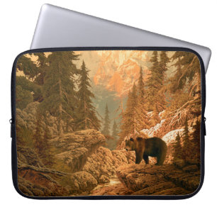 Beer in de Rocky Mountainsbeer, bruin, dierlijk, g Laptop Sleeve