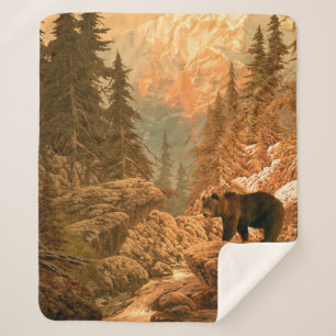 Beer in de Rocky Mountainsbeer, bruin, dierlijk, g Sherpa Deken