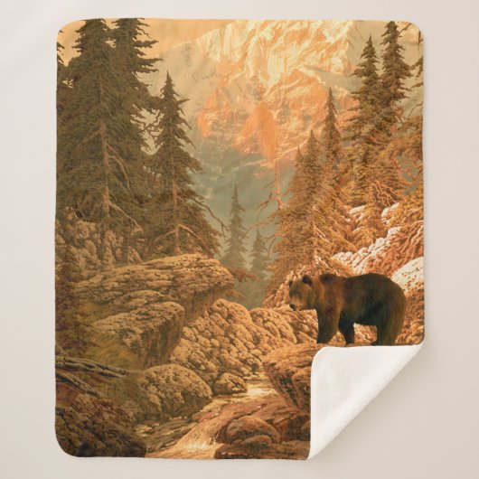 Beer in de Rocky Mountainsbeer, bruin, dierlijk, g Sherpa Deken (Voorkant)