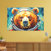 BEER IN DE RUIMTE-3 CANVAS AFDRUK (Insitu (Woonkamer))