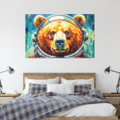 BEER IN DE RUIMTE-3 CANVAS AFDRUK (Insitu (Slaapkamer))