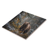 Beer in de wildernis Wintersneeuw Tegeltje (Zijkant)