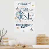 Beer in een ballon 1e verjaardag welkomstbord poster (Keuken)