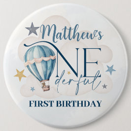 Beer in een ballon 1st Birthday Round Badge Ronde Button 6,0 Cm