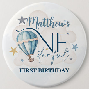 Beer in een ballon 1st Birthday Round Badge Ronde Button 6,0 Cm