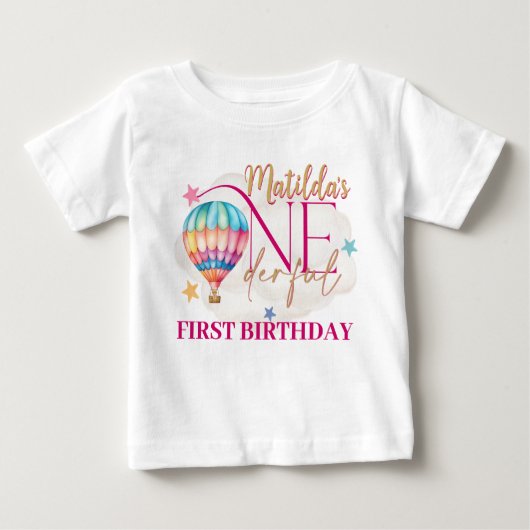 Beer in een Ballon Baby Fine Jersey T-Shirt (Voorkant)