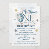 Beer in een ballon ONEderful 1st Birthday Invites Kaart (Voorkant / Achterkant)