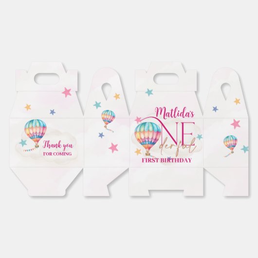 Beer in een ballon ONEderful 1st Birthday Party Bo Bedankdoosjes (Ongevouwen)