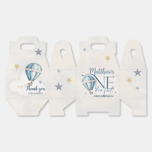 Beer in een ballon ONEderful 1st Birthday Party Bo Bedankdoosjes (Ongevouwen)
