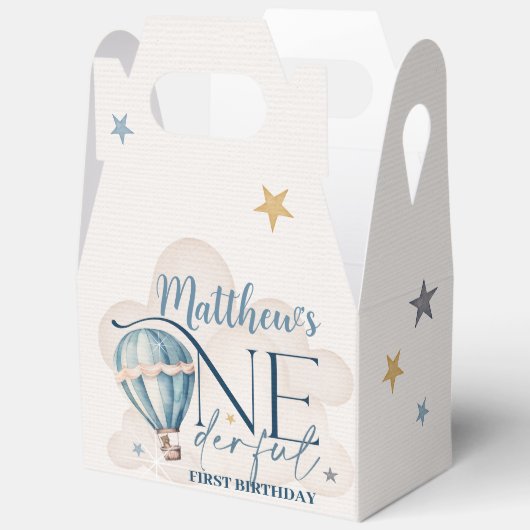 Beer in een ballon ONEderful 1st Birthday Party Bo Bedankdoosjes (Open)