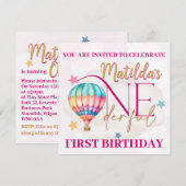 Beer in een ballon uitnodigingen op maat (Voorkant / Achterkant)