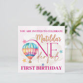 Beer in een ballon uitnodigingen op maat (Staand voorkant)