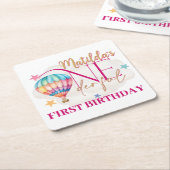 Beer in een ballon Vierkant Papier Onderzetters (Schuin)