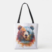 Beer in een herfstbos tote bag (Achterkant)