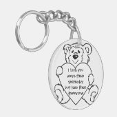 Beer in één hoek sleutelhanger (Voorkant Links)