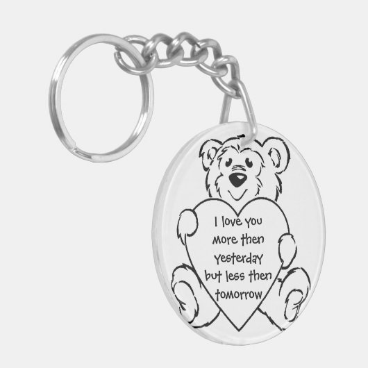 Beer in één hoek sleutelhanger (Voorkant Links)