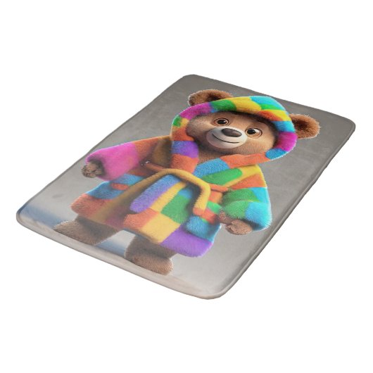 Beer in een kleurrijk gewaad badmat (Gekanteld)