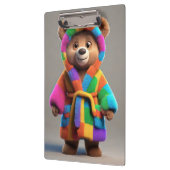 Beer in een kleurrijk gewaad klembord (Links)