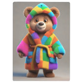 Beer in een kleurrijk gewaad klembord (Achterkant)