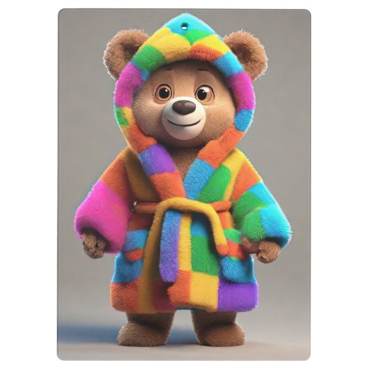 Beer in een kleurrijk gewaad klembord (Achterkant)