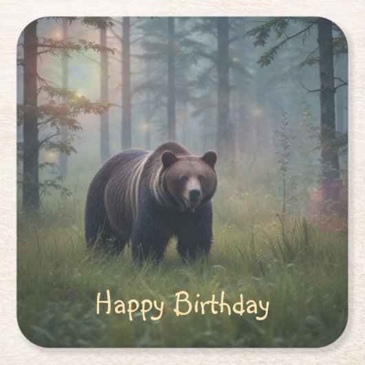 Beer in een magisch bos kartonnen onderzetters (Voorkant)