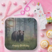 Beer in een magisch bos papieren bordje (Feest)