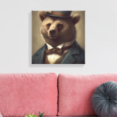 Beer in een pak | Dierenkunst | Dier in een pak Canvas Afdruk (Insitu (Woonkamer))